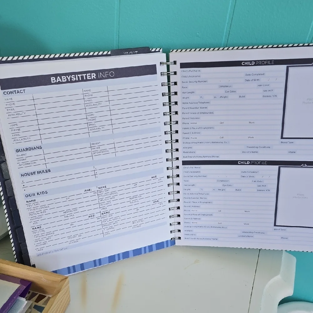 Blue and White Office Planner with Professional Design
